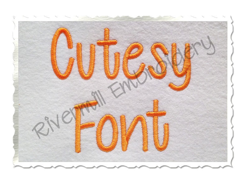 Cutesy Machine Embroidery Font Alphabet 1 1/2 Inch Size ONLY image 1
