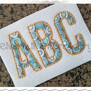 Walter Candlewick Applique Machine Embroidery Font Alphabet - 4 Sizes - BX Files Instant Download Design PES Rivermill Embroidery