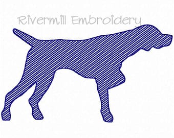 Kleiner Sketch Pointer Hund, Maschinenstickerei, 4 Grössen