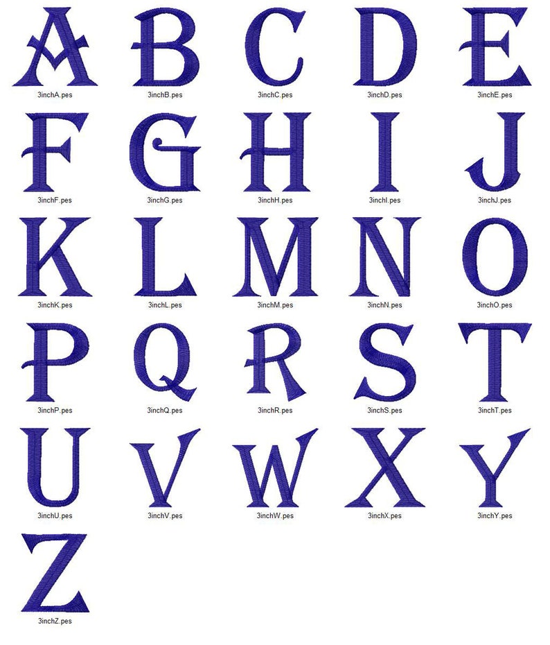 Algerian machine embroidery font alphabet 3 sizes  etsy Algerian machine embroidery font alphabet 3 sizes  etsy