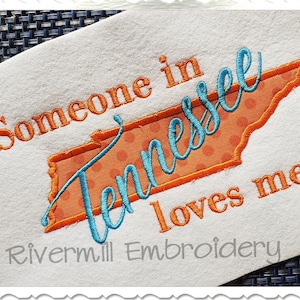 Someone in TN Loves Me Applique Machine Embroidery Design - 4 Sizes - Instant Download PES DST Digital File Rivermill Embroidery