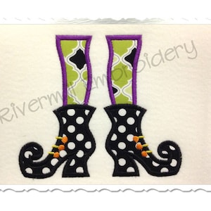 Applikation Häxstövlar Skor Halloween Maskinbroderi Design - 4 storlekar - Direkt Nedladdning PES DST Digital Fil Rivermill Broderi