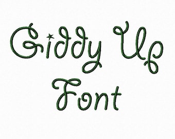 Giddy Up Machine Embroidery Font Monogram Alphabet - 3 Sizes