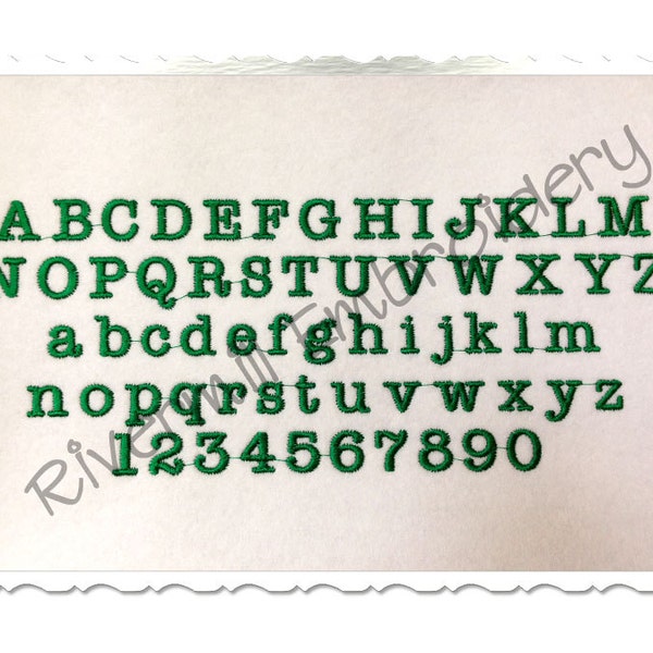 Small Mini Typewriter Machine Embroidery Font Alphabet - 1/2" & 3/4" Sizes