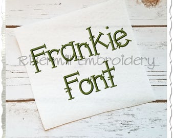 Frankie Machine Embroidery Font Monogram Alphabet - 3 Sizes - BX Files Instant Download Design PES Rivermill Embroidery