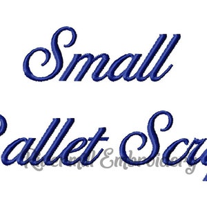 Small Mini Ballet Script Machine Embroidery Font Monogram Alphabet - 1/2" & 3/4" Sizes