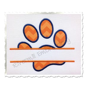 Gespleten pootafdruk stoffen machineborduurontwerp - 4 maten - direct downloaden PES DST digitaal bestand Rivermill Embroidery