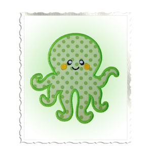 Octopus Applique Machine Embroidery Design - 4 Sizes - Instant Download PES DST Digital File Rivermill Embroidery