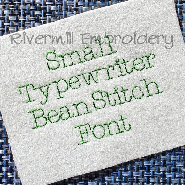 Small Mini Bean Stitch Typewriter Machine Embroidery Font Alphabet - 1/2" & 3/4" Sizes