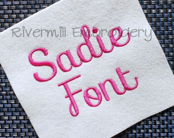 Sadie Machine Embroidery Font Monogram Alphabet - 3 Sizes - BX Files Instant Download Design PES