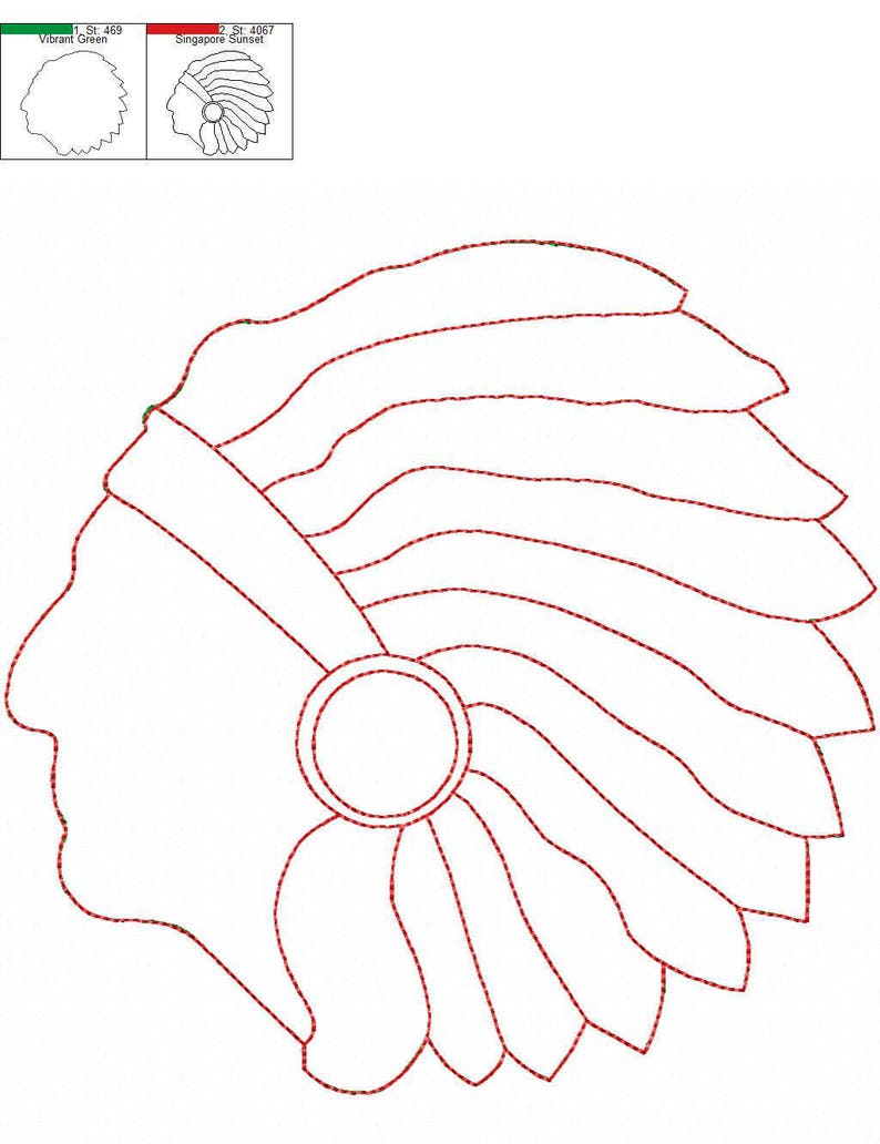 Raggy Applique Indian Warrior Machine Embroidery Design 5 Etsy