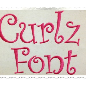 Curlz Machine Embroidery Font Monogram Alphabet - 3 Sizes - BX Files Instant Download Design PES Rivermill Embroidery