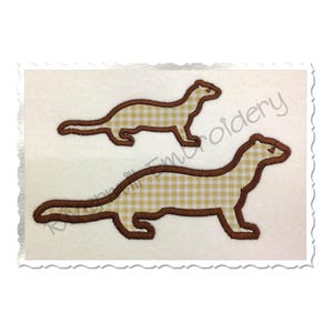 Applique Ferret Silhouette Machine Embroidery Design - 4 Sizes - Instant Download PES DST Digital File Rivermill Embroidery