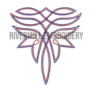 Western Cowboy Boot Toe Stitch Pattern Machine Embroidery Design - 4 Sizes