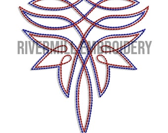 Western Cowboy Boot Toe Stitch Pattern Machine Embroidery Design - 4 Sizes