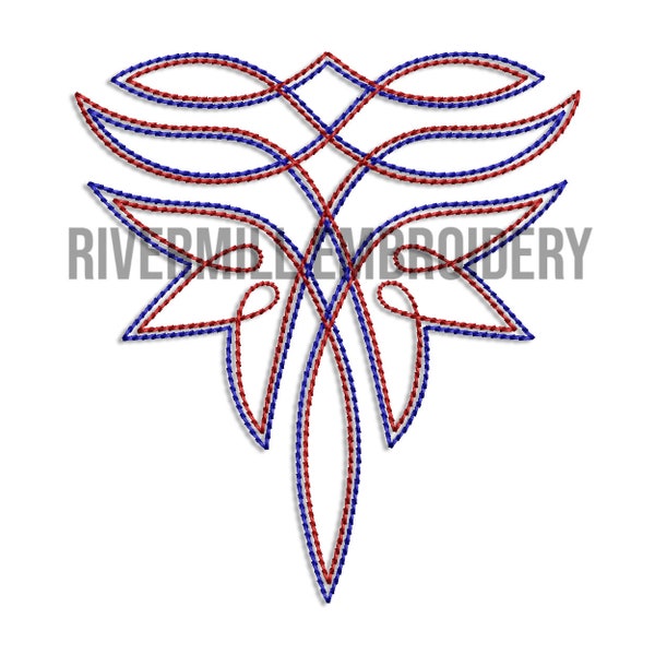 Western Cowboy Boot Toe Stitch Pattern Machine Embroidery Design - 4 Sizes