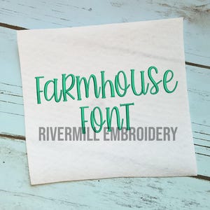 Farmhouse Machine Embroidery Font Monogram Alphabet - 3 Sizes - BX Files Instant Download Design PES Rivermill Embroidery