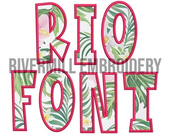 Rio Maschinenstickerei Schrift Alphabet - 3 Größen - druckbare Dateien - druckbare Datei - PES Rivermill Stickerei