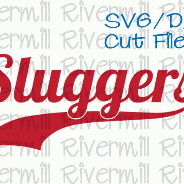 SVG DXF Sluggers With Swash Word Cut File