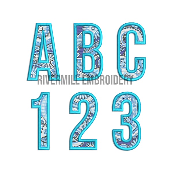 Small Walter Satin Applique Machine Embroidery Font Alphabet