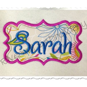 Applique Name or Monogram Frame (#8) Machine Embroidery Design - 4 Sizes - Instant Download PES DST Digital File Rivermill Embroidery