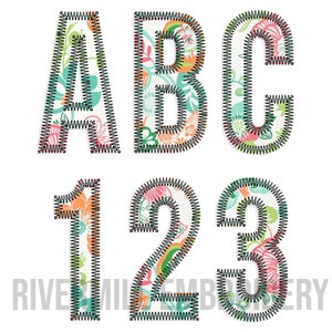 Small Walter Zig Zag Applique Machine Embroidery Font Alphabet - BX Files Instant Download Design PES Rivermill Embroidery
