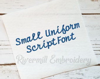 Small Uniform Script Machine Embroidery Font Alphabet - 3 Sizes