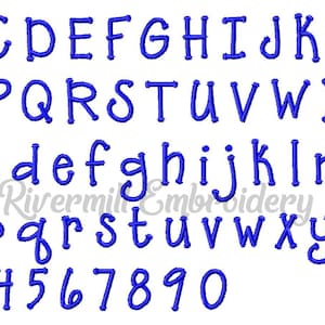 Small Mini Grasshopper Machine Embroidery Font Monogram Alphabet - 1/2&quot; & 3/4&quot; Sizes