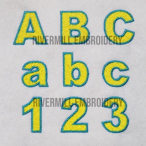 2 Color Block Machine Embroidery Font Monogram Alphabet - 3 Sizes - BX Files Included Instant Download Digitized Design PES DST +