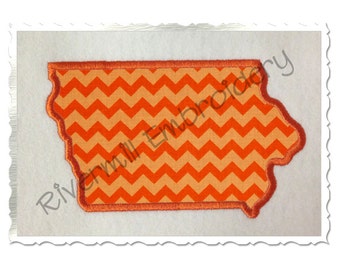 State of Iowa Applique Machine Embroidery Design - 4 Sizes