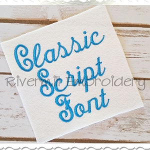 Classic Script Machine Embroidery Font Monogram Alphabet - 3 Sizes - BX Files Instant Download Design PES Rivermill Embroidery