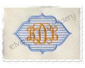 Applique Name or Monogram Frame (#5) Machine Embroidery Design - 4 Sizes - Instant Download PES DST Digital File Rivermill Embroidery