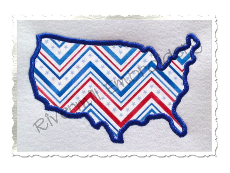 United States USA Applique Machine Embroidery Design 4 Sizes Etsy