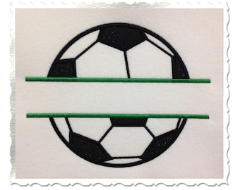 Split Soccer Ball Applique Machine Embroidery Design - 4 Sizes - Instant Download PES DST Digital File Rivermill Embroidery