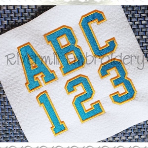 2 Color Varsity Style Machine Embroidery Font Alphabet