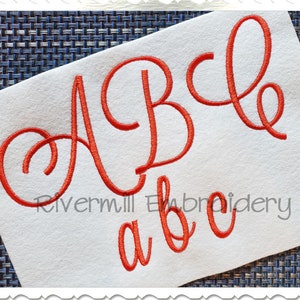 Large Anna Script Machine Embroidery Font Monogram Alphabet - 3 Sizes - BX Files Instant Download Design PES