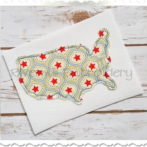 Raggy Applikation USA Maschinenstickerei Design - 4 Größen - Instant Download PES DST Digitale Datei Rivermill Stickerei