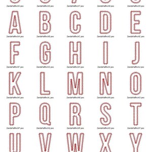 Walter Diamond Edge Applique Machine Embroidery Font Alphabet - 4 Sizes ...