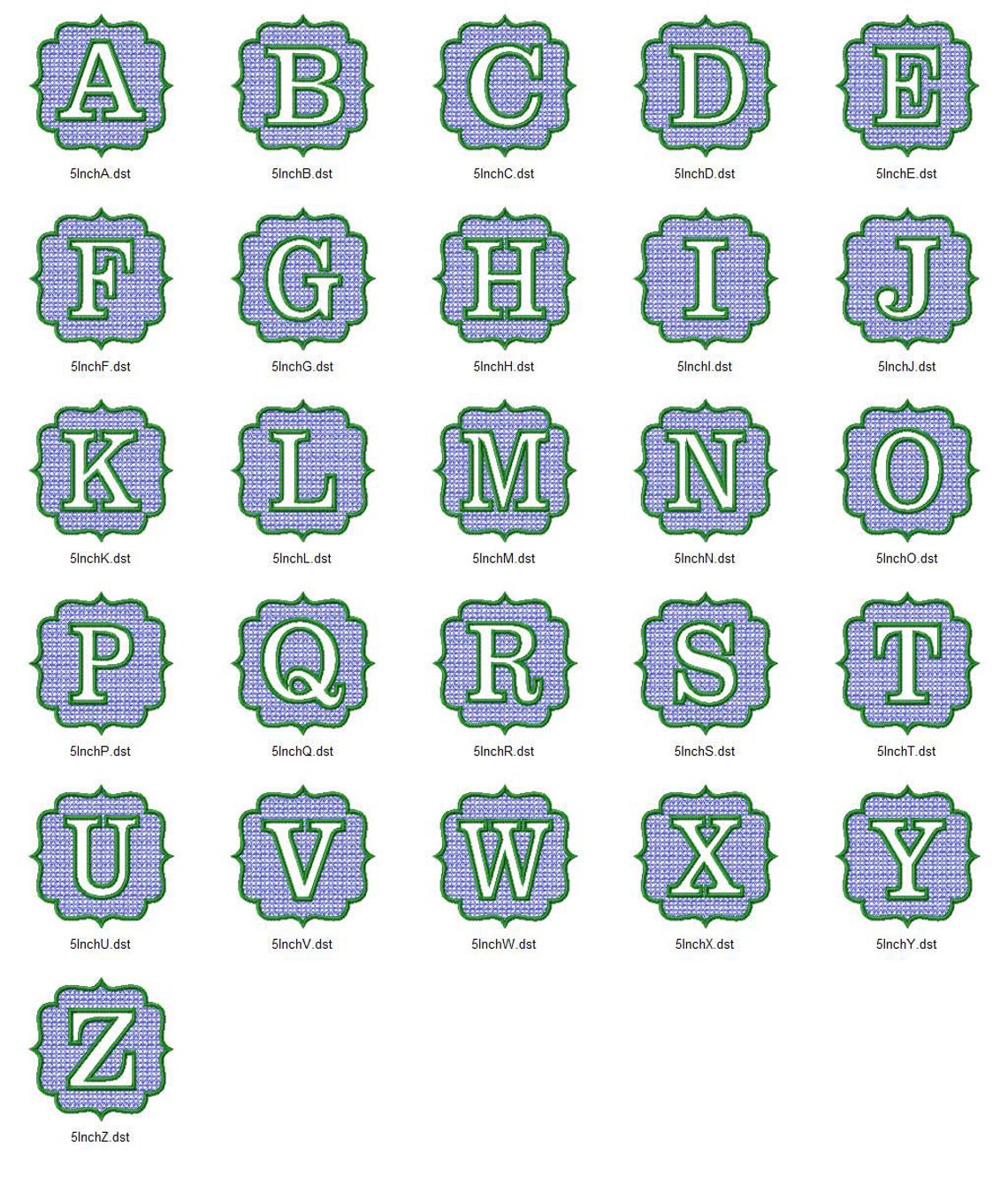 5 Inch Size Embossed Machine Embroidery Monogram Alphabet Etsy