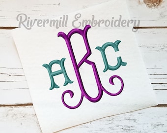 Large Tuscan Monogram Machine Embroidery Font Alphabet - 3 Sizes