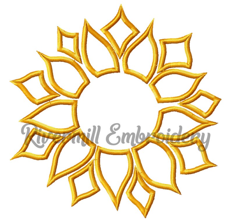 Applique sunflower monogram frame machine embroidery design  etsy Applique sunflower monogram frame machine embroidery design  etsy