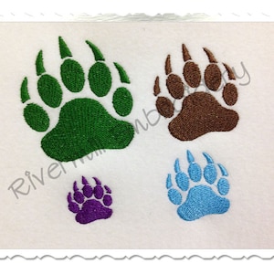 Small Bear Paw Print Machine Embroidery Design - 4 Sizes
