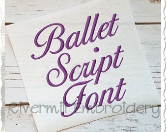 Ballet Script Machine Embroidery Font Monogram Alphabet - 3 Sizes