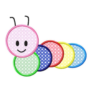Caterpillar Applique Machine Embroidery Design - 4 Sizes - Instant Download PES DST Digital File Rivermill Embroidery