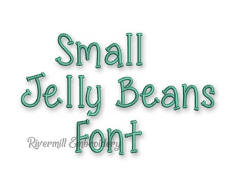Small Mini Jelly Beans Machine Embroidery Font Monogram Alphabet - 1/2" & 3/4" Sizes