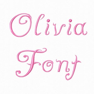 Olivia Machine Embroidery Font Monogram Alphabet - 3 Sizes - BX Files Instant Download Design PES