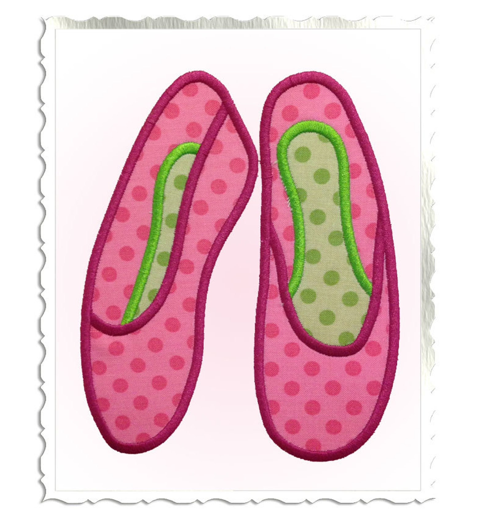 simple ballet shoes applique machine embroidery design - 4 sizes