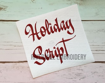 Urlaub Script Maschinenstickerei Schrift Monogramm Alphabet - 3 Größen - BK Dateien Instant Download Design PES Rivermill Stickerei