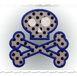 Skull & Crossbones Applique Machine Embroidery Design - 4 Sizes - Instant Download PES DST Digital File Rivermill Embroidery