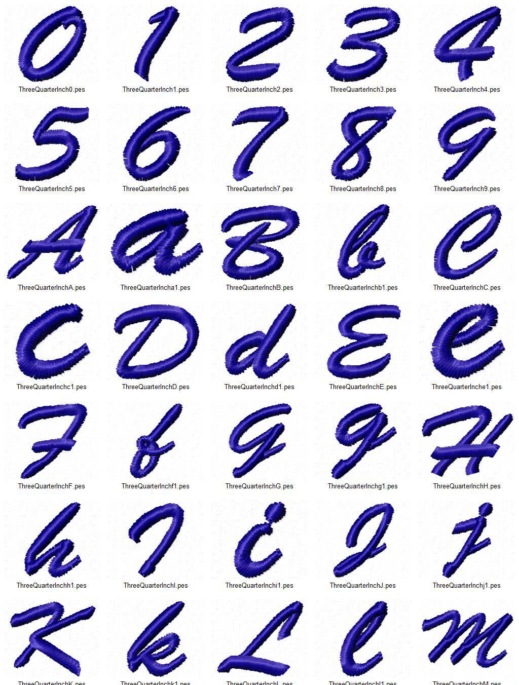 Mini Script Letters Small Mini Casual Script Machine Embroidery Font Monogram Alphabet - 1/ ...